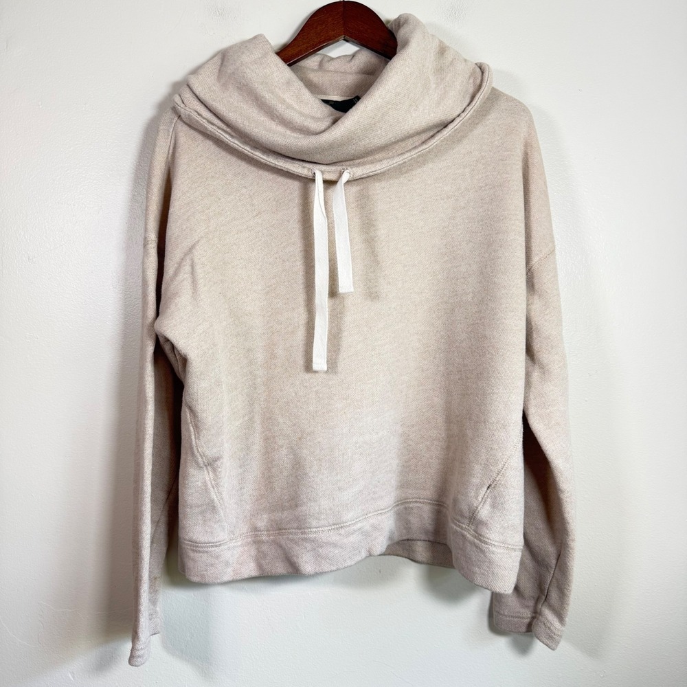 Lauren Ralph Lauren Cowl Neck Relaxed Pullover Sweatshirt Size XL Beige Heather